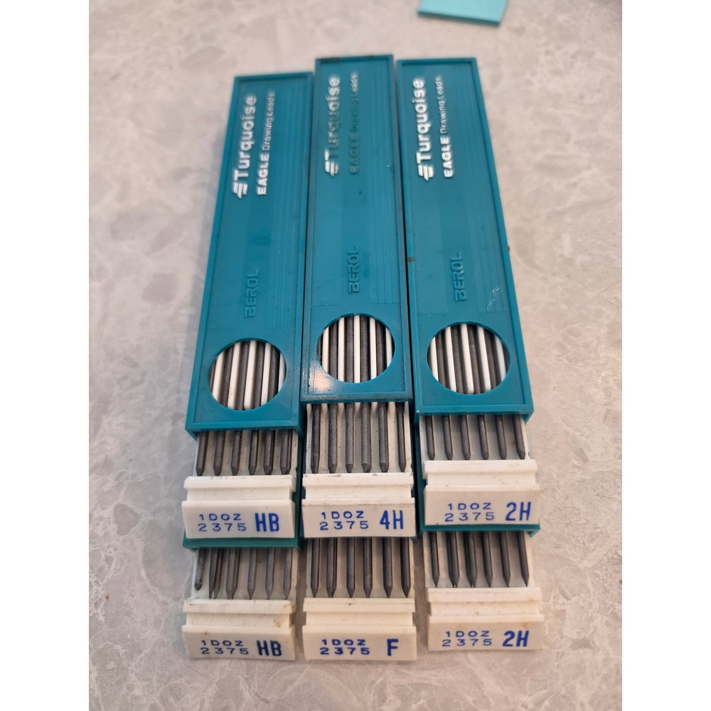 Berol Eagle Turquoise Drawing Leads 2375 HB F 2H 4H Vintage Drafting Lead Lot